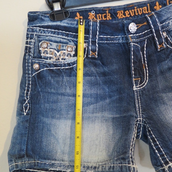 Rock Revival Julie Mid Rise Denim Shorts Sz 25 NWT - Picture 7 of 8